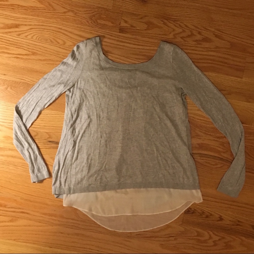 Express 2 in 1 sweater + sheer long shirt tail